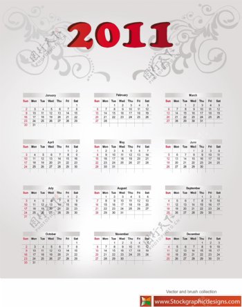2011个免费矢量日历