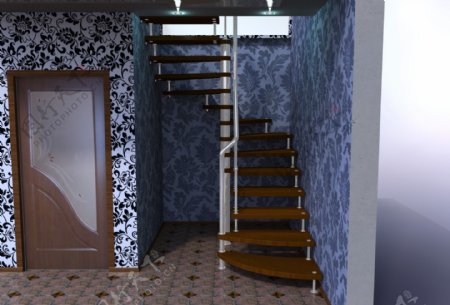楼梯连接第一和第二层三个变种