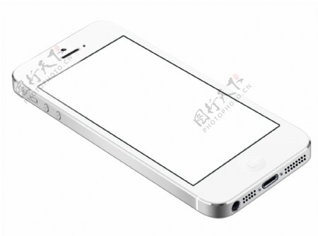 白色iPhone5模型束PSD
