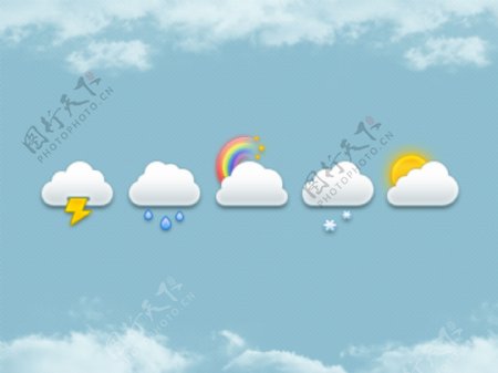 5天气气候云图标集PSD