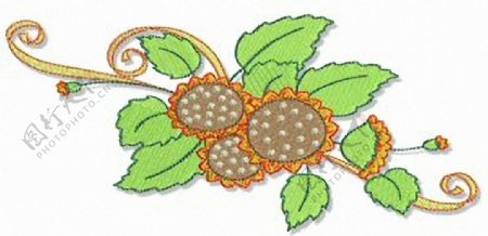 绣花童装植物卡通植物向日葵免费素材