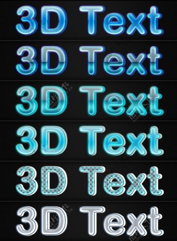 3d霓虹文字样式图片