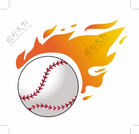 火焰棒球运动矢量素材