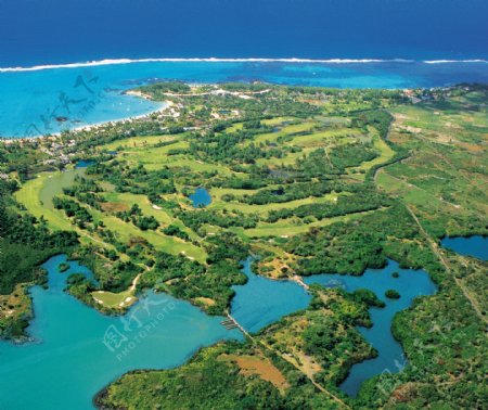 毛里求斯全岛鸟瞰图图片