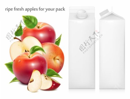 红苹果果汁包装矢量素材