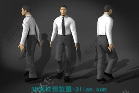 3D白领男性模型