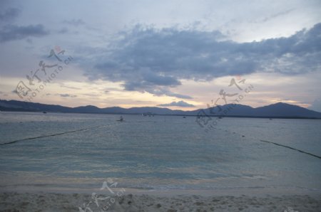 海南蜈支洲岛白沙滩黄昏图片
