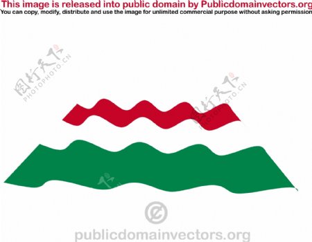 匈牙利国旗挥舞向量