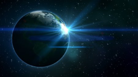 闪烁的星星和行星地球在空间运动的背景视频免费下载
