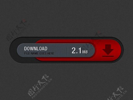 网页UI下载按钮PSD素材