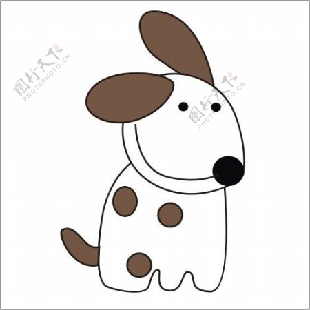 印花矢量图卡通动物狗可爱卡通色彩白色免费素材
