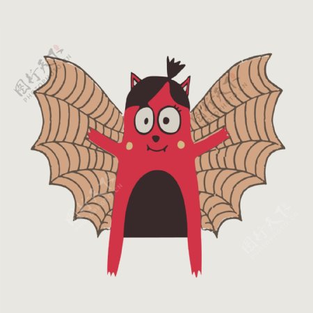 印花矢量图卡通卡通动物蝙蝠男童免费素材