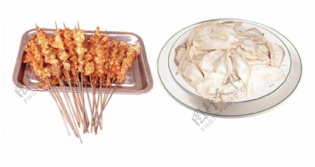肉串饺子图片