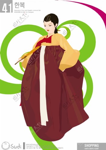 韩国穿着礼服的朝鲜女性AI源码150
