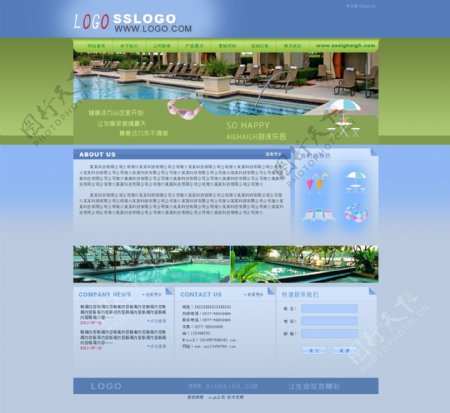 游泳池网页模板网页模板图片