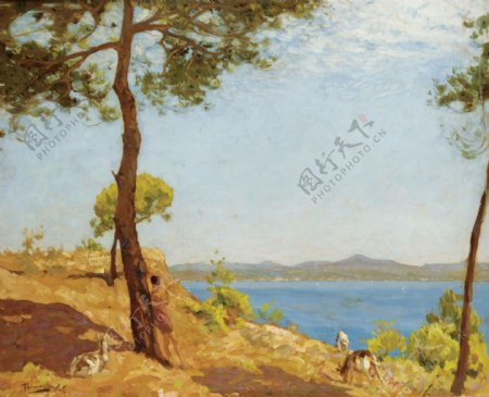 AlgernonMayonTalmageTheGoatHerder1925.jpeg画家风景画静物油画建筑油画装饰画