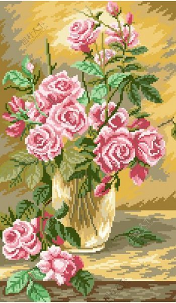 玫瑰花瓶图片