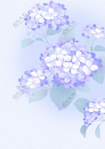 紫花团底纹花纹素材