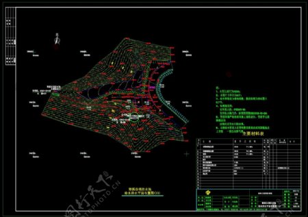 水池地形图cad图纸