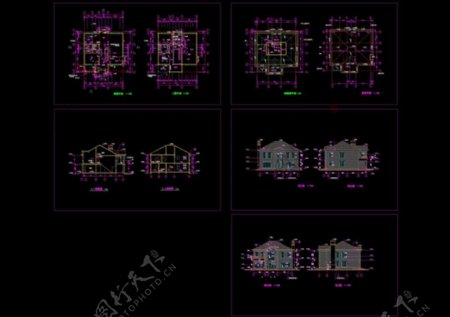 别墅建筑设计方案图CAD图纸
