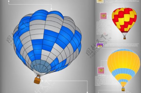 3款热气球信息图矢量素材