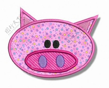 贴布贴布童装动物小猪免费素材