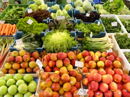 超市里出售的水果蔬菜图片