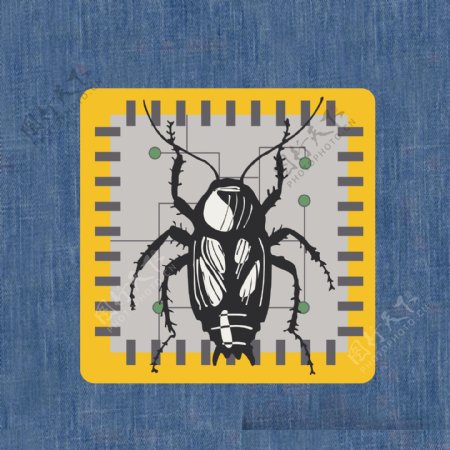 印花矢量图卡通动物甲虫童装免费素材