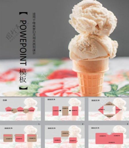 好看的冷饮冰淇淋主题ppt模板