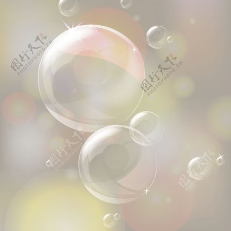 01透明气泡与背景矢量