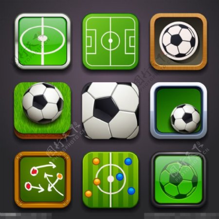 手机足球图标矢量素材