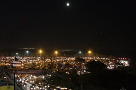 美国旧金山烛台美式足球场夜景图片