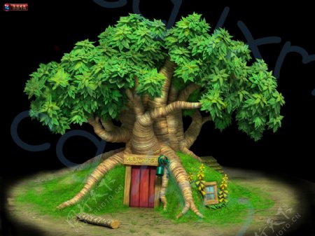 童话世界中的树屋