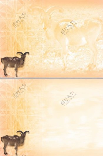背景为山羊的山羊主题ppt模板