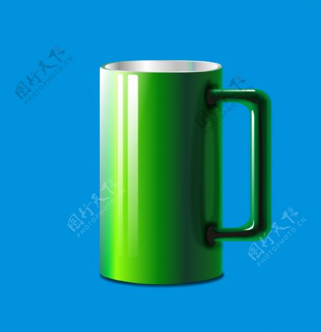 绿色陶瓷杯图片