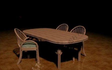 餐桌组合18家具3D模型