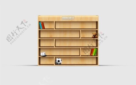木质书柜PSD素材