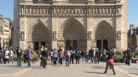 在巴黎圣母院的股票视频前游客视频免费下载