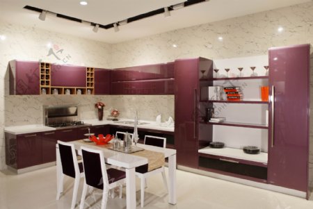 紫色厨房设计