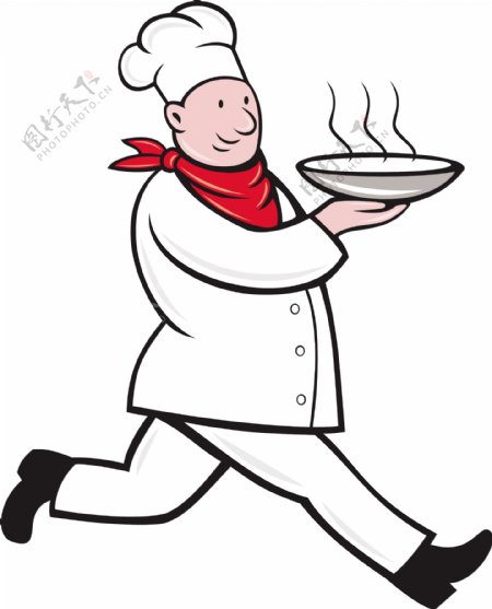 厨师厨师运行服务热一碗汤