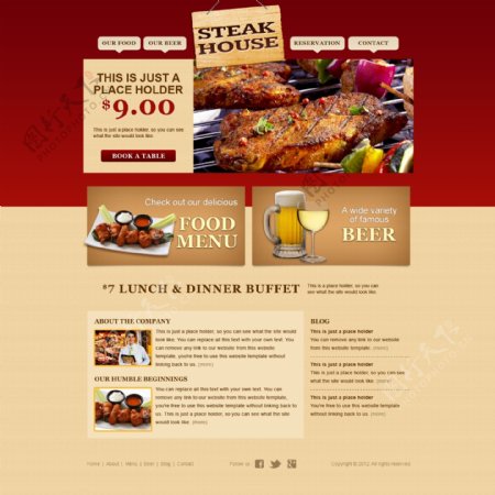国外美食网站模板