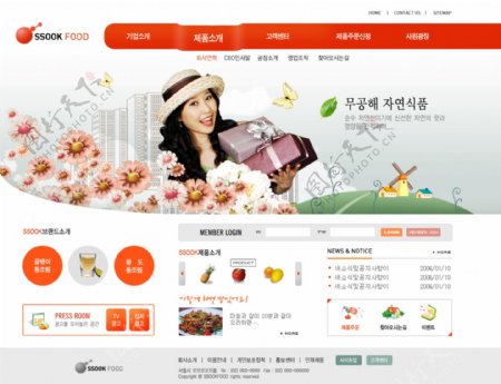 韩国美食生活网站网页模板图片