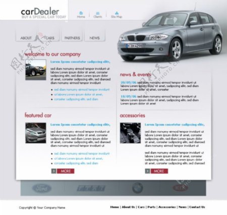 汽车销售网站psd模板