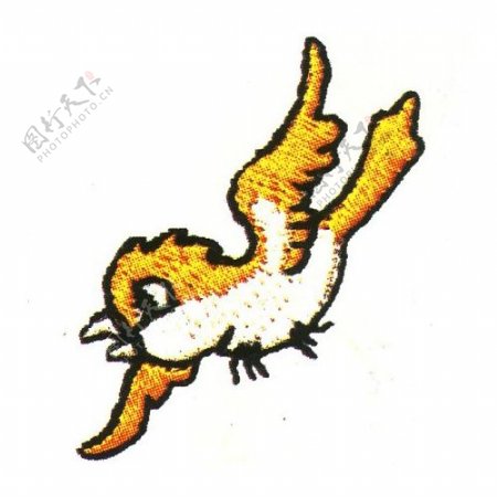 绣花动物鸟类卡通家纺免费素材