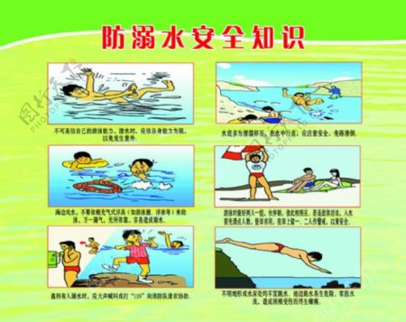 防溺水安全知识漫画PSD素材