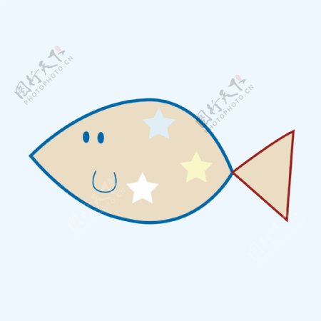 印花矢量图T恤图案可爱卡通动物鱼免费素材