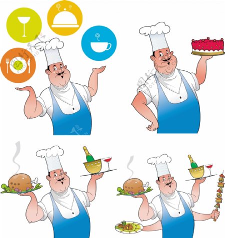 卡通风格的厨师角色矢量素材