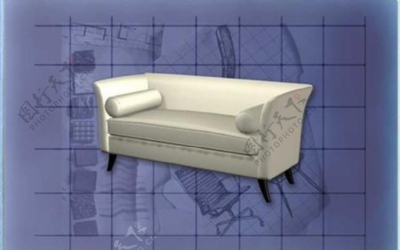 酒店风格家具沙发0123D模型