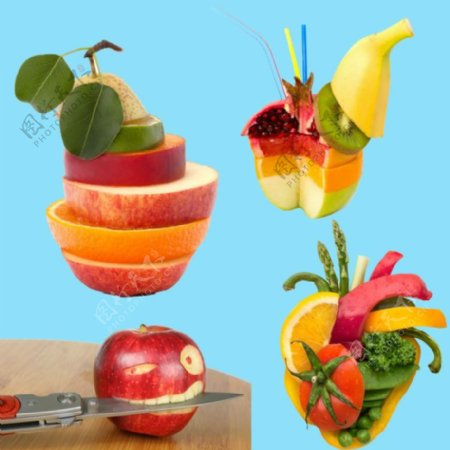创意水果组成的造型高清图片