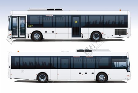 白色公共巴士设计矢量素材